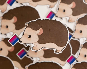 Bisexual Pride Hedgehog Sticker | LGBT Pride | Pride Flag Sticker