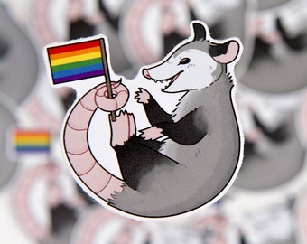 Gay Pride Possum Sticker | LGBT Pride | Pride Flag Sticker
