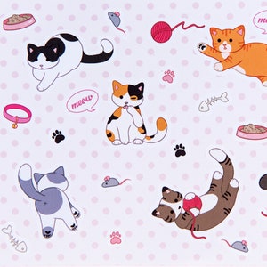 Kitty Cat Sticker Sheet | Cute Cat Stickers | Vinyl Cat Stickers for Laptops + Journals