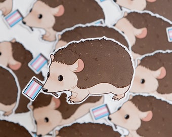 Transgender Pride Hedgehog Sticker | LGBT Pride | Pride Flag Sticker