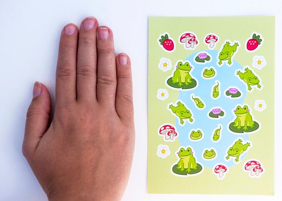 Frog Sticker Sheet Cute Frog Stickers Vinyl Frog Stickers for