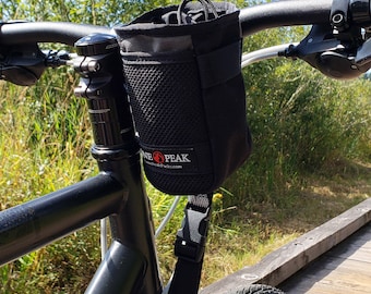Lone Peak Handlebar Bags for Bicycles, Motorcycle, Bike with Adjustable Strap|  Multi-Purpose Front Storage| Nylon Black