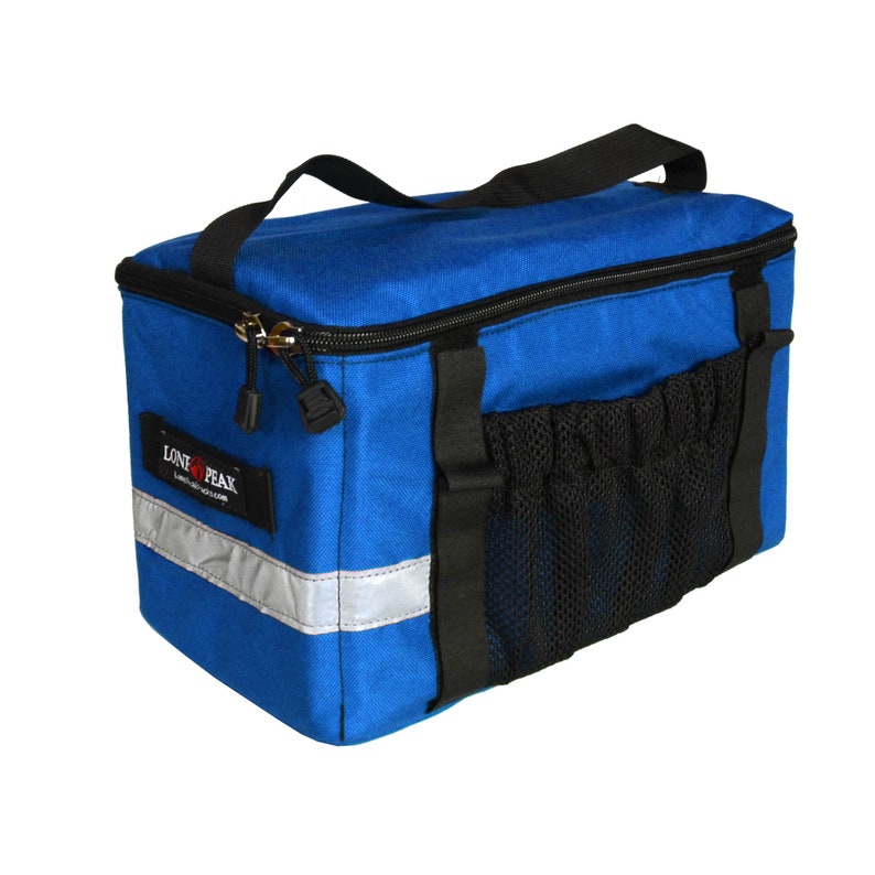 Lone Peak Basic Bicycles Rear Rack Trunk Bag with Pockets & Adjustable Straps / Superior Mount Durable Bike Rear Bags / Cycling Bag Azul