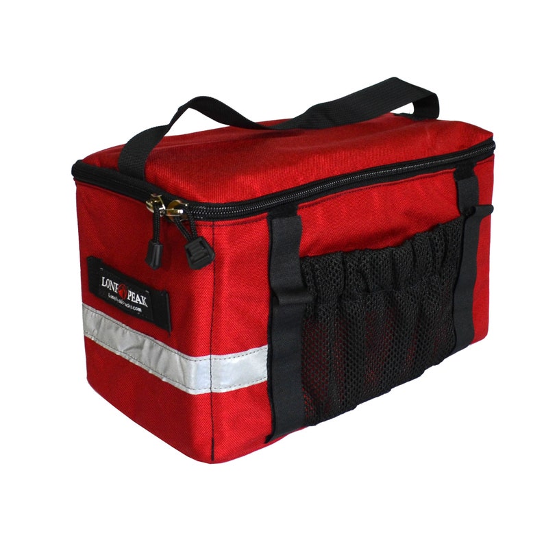 Lone Peak Basic Bicycles Rear Rack Trunk Bag with Pockets & Adjustable Straps / Superior Mount Durable Bike Rear Bags / Cycling Bag Rojo