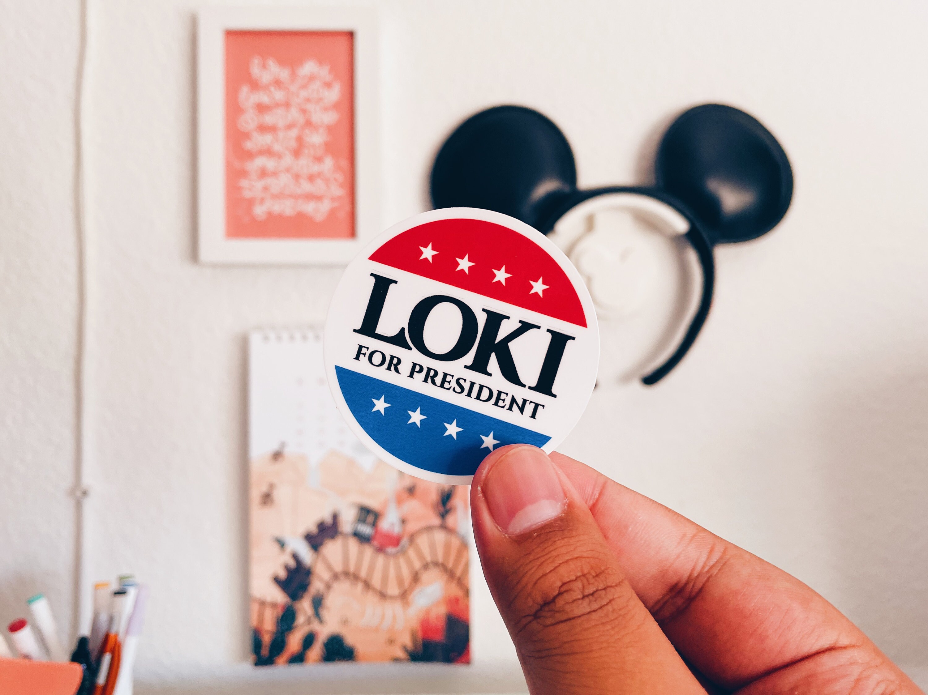 Loki for President Campaign TVA Variant Sticker | Disney Movie Cellph…