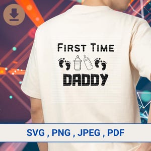 Eerste keer papa SVG | Cadeau voor nieuwe vader, pasgeboren SVG, eerste keer moeder, gepromoveerd tot papa Svg | Direct downloaden voor Cricut-ontwerpruimte