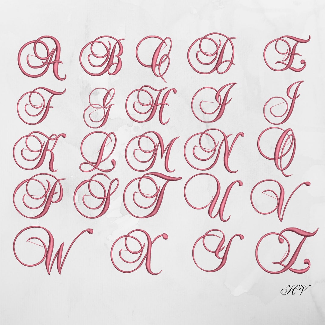 Alphabet Embroidery Design Files Instant Download - Etsy