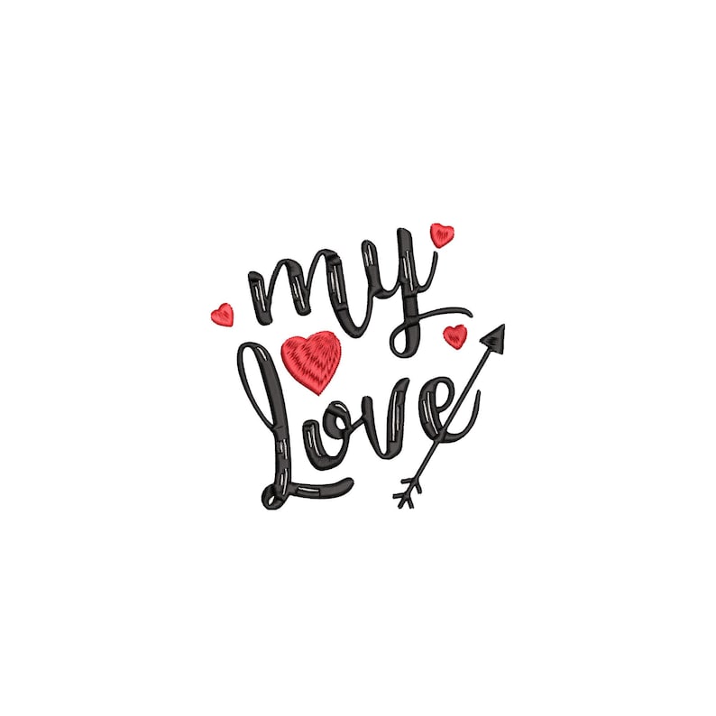 Valentnes Day My Love Embrodery Desgn 3 Szes - Etsy