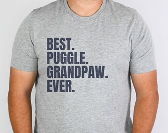 Puggle shirt, Puggle gifts for the Puggle Grandpa. "Best Puggle Grandpaw Ever."