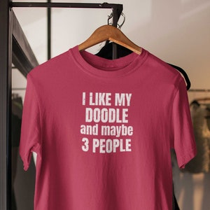 Doodle tshirt! Doodle Gifts for the Doodle Mom or Doodle Dad. I like my Doodle and maybe 3 people.  Funny Doodle Shirt.