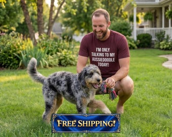 Chemise Aussiedoodle, tee-shirt maman chien papa, chemise drôle pour amoureux des chiens, cadeau Aussiedoodle, cadeau pour propriétaire de chien