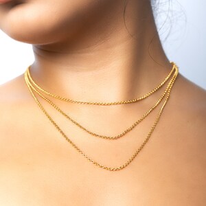 Thin Rolo Chain Necklace Gold Necklace Perfect for Everyday Wear Simple Wedding Jewelry Gift for Her Gift for Mom