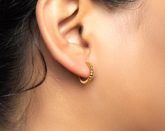 Perlen Huggie Creolen 18K GOLD Einfache Ohrringe für sie Geschenke für sie