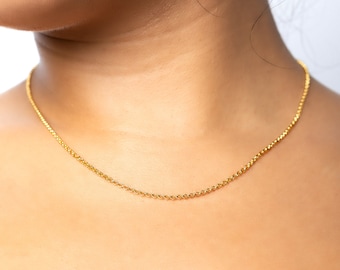 Rolo Chain Necklace Gold Necklace Perfect for Everyday Wear Simple Wedding Jewelry Gift for Her Gift for Mom