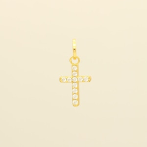 Reversible Pave Cross Pendant for Her 18K Gold Cross Pendant for Perfect Gift for Baptism Confirmation gifts for girls