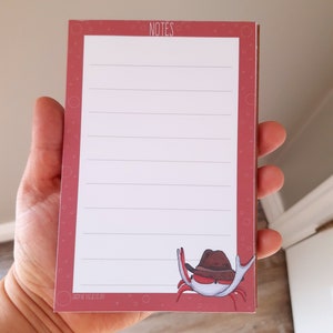 Notepads Memopads, cute notepads , crab drawing , cute memopads, cute stationery, crab, cute crab