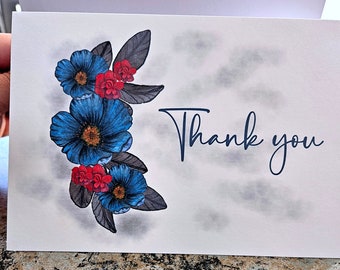 Thank You Card | Thank You | Florals | Florals Card | Watercolour Card | Greeting Card