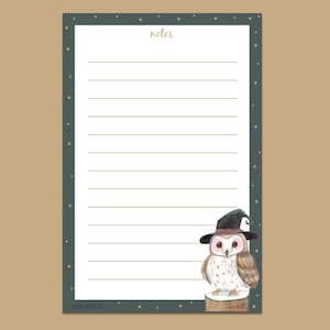 Halloween Briefpapier | Herbst Papeterie | Halloween Notizblock| Notizblöcke | Herbst Notizblöcke | Notizen machen | Niedliche Schleiereule | Niedliche Notizblöcke