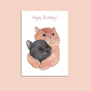 Watercolour Birthday Card | Cat Card | Cute Cats | Cute | Watercolour Cards | Animal Cards | Birthday