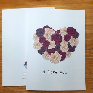 Watercolour Card | I Love You | Card for Wife | Card for Husband | Just Because Cards