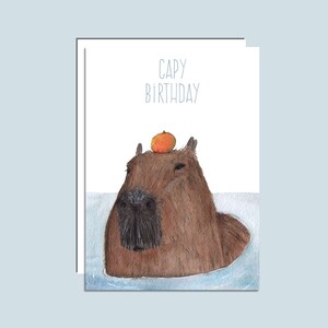 Capybara Geburtstagskarte | Capybara | Punny Karten | Niedliche Geburtstagskarten | Aquarell Karte | Tierkarten | Lustige Karten