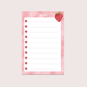 Notepads Memopads | Strawberry Notepads | Cute Notepads | Cute Strawberries | Cute Stationery | Stationery Lovers | Strawberry Stationery