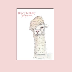 Llama Card | Funny Birthday Card | Watercolour Card | Funny Animals | Birthday Card