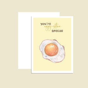 Handmade Watercolor Birthday Card: Egg-Stra Special Greeting Card