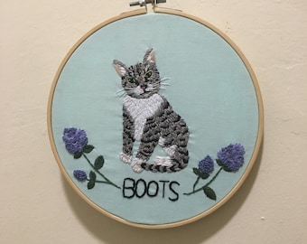 Custom Embroidered Pet Portrait