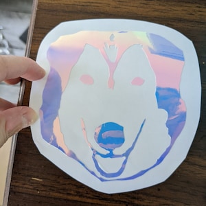 Pegatinas personalizadas para mascotas, pegatinas holográficas de 4 pulgadas