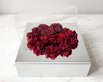 Luxury Acrylic Box, Acrylic Gift Box, Acrylic Flower Box, Holiday Gift, Gift Box, Flower Box, Black Box, Silver Box, Christmas Box, Holiday