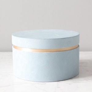 Round Velvet Box, Gift Box, Velvet Box, Textured Velvet, Round Gift Box, Flower Box,Packaging Box,Event Decor, Gifts, Christmas Box, Holiday Baby Blue Medium