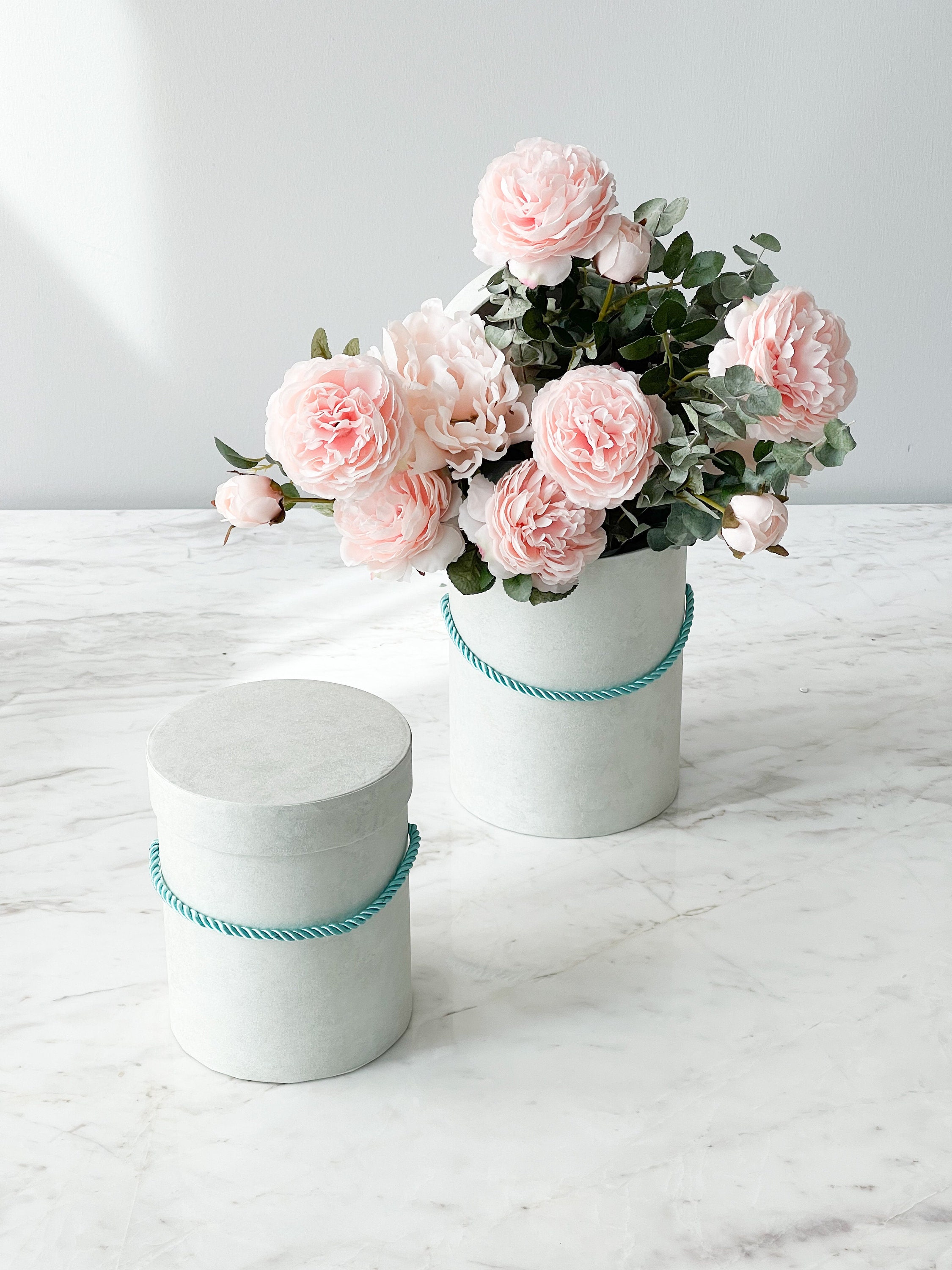 Round Flower & Gift Boxes Coloured Boxes Gift Box Flower Etsy