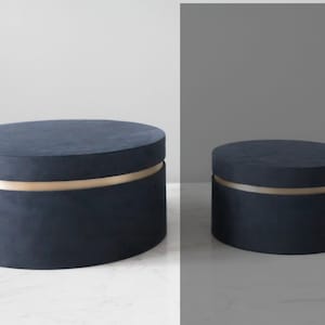 Round Velvet Box, Gift Box, Velvet Box, Textured Velvet, Round Gift Box, Flower Box,Packaging Box,Event Decor, Gifts, Christmas Box, Holiday Navy XLarge