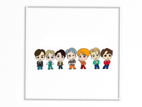bts caricature stickers character dynamite cliparbtst bts etsy