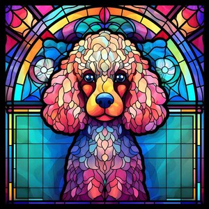 25 Top Dog Breeds Stained Glass Pattern Sublimation Design, Printable Digital Clip Art, Instant Download, 12in x 12in 300dpi image 9