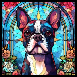 25 Top Dog Breeds Stained Glass Pattern Sublimation Design, Printable Digital Clip Art, Instant Download, 12in x 12in 300dpi image 6