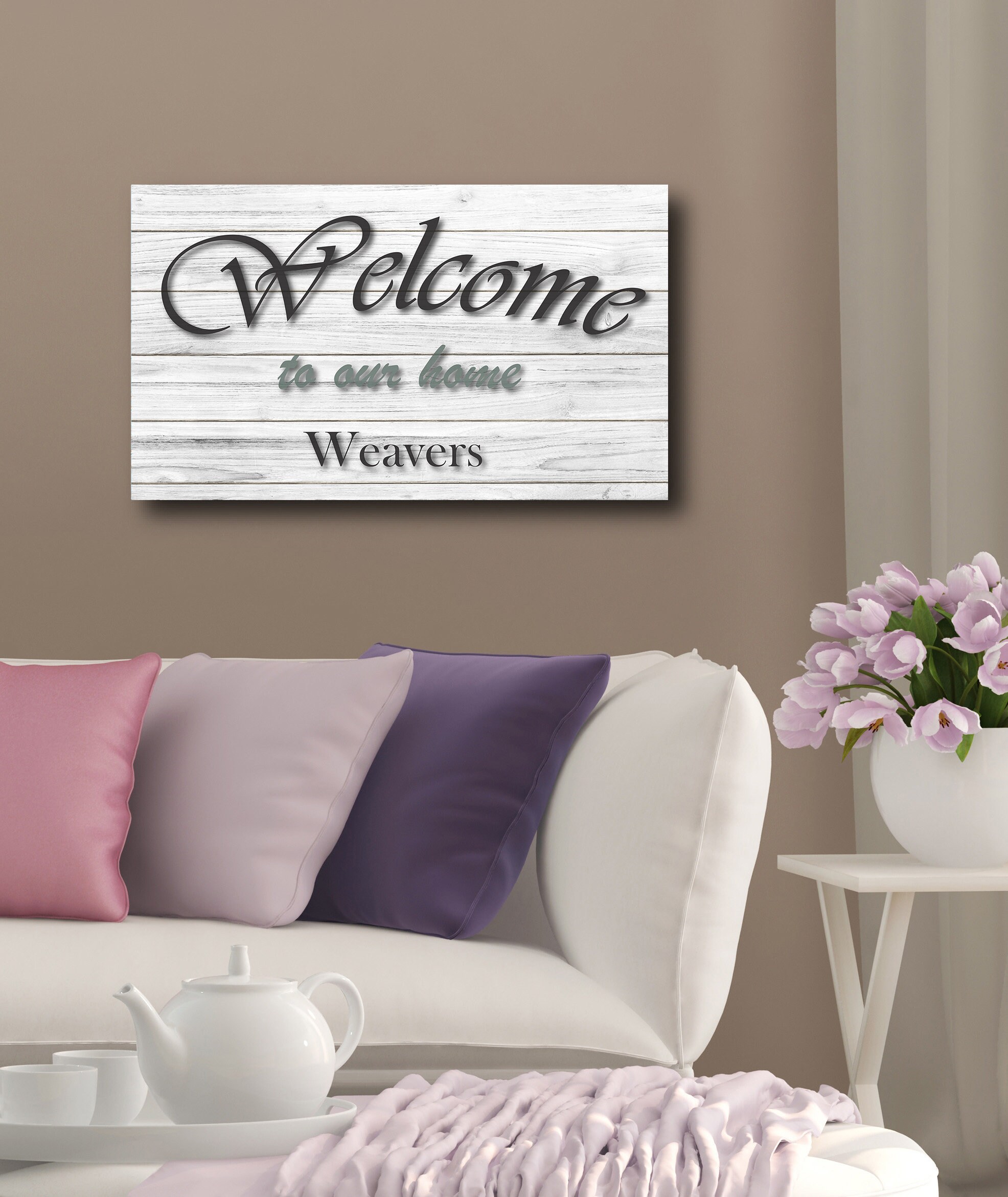 Welcome to Our Home Personalized Wall Decor Sign - Etsy