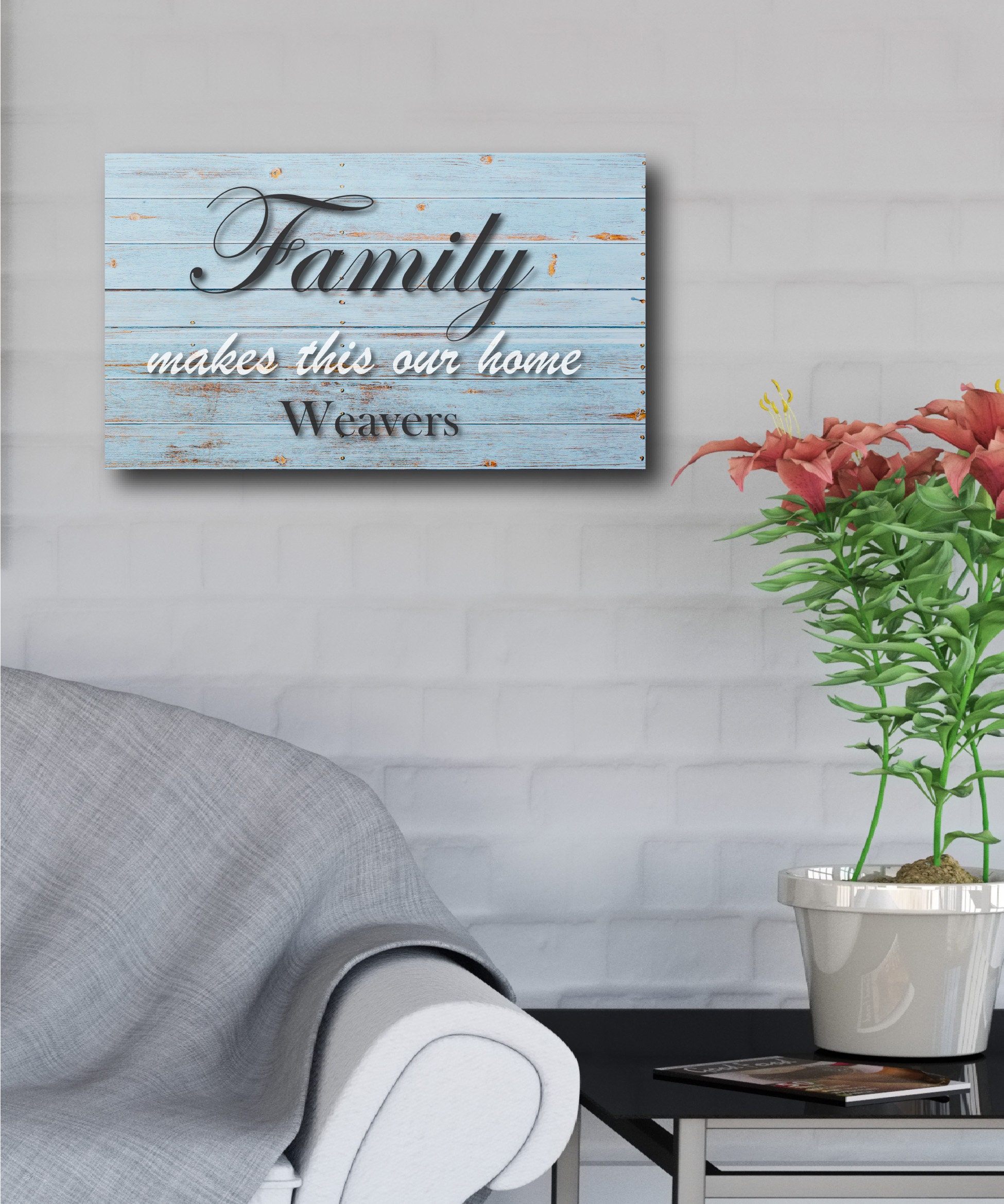 Family Makes This Our Home Personalized Wall Decor Sign Etsy