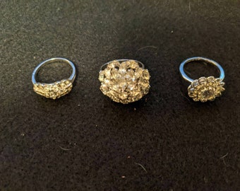 White Rhinestone Rings