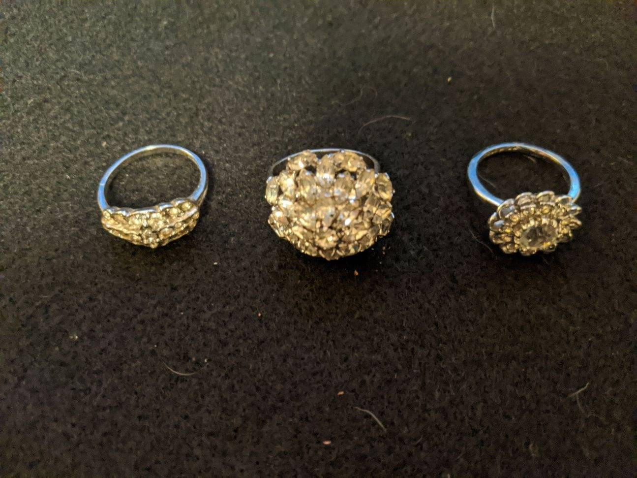 White Rhinestone Rings - Etsy