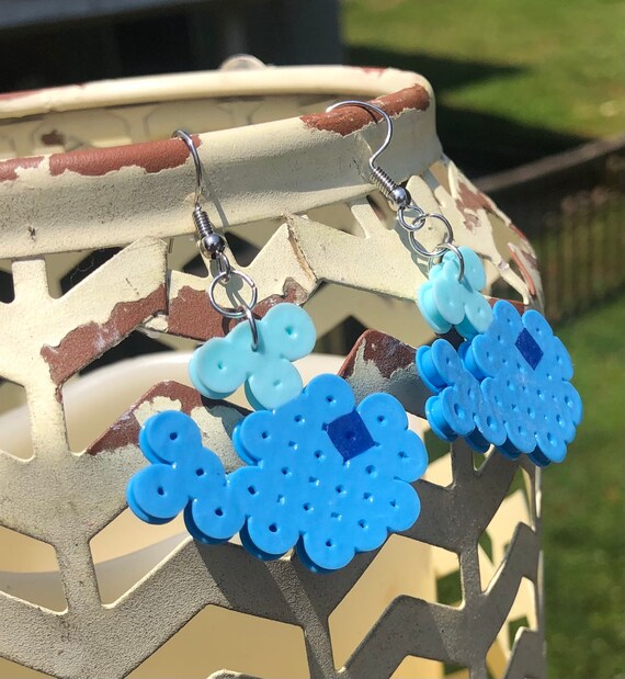 Handmade Whale Perler Bead Dangle Earrings Etsy