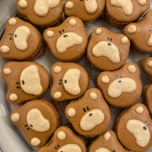 Teddy Bear Macarons in a variety of flavors