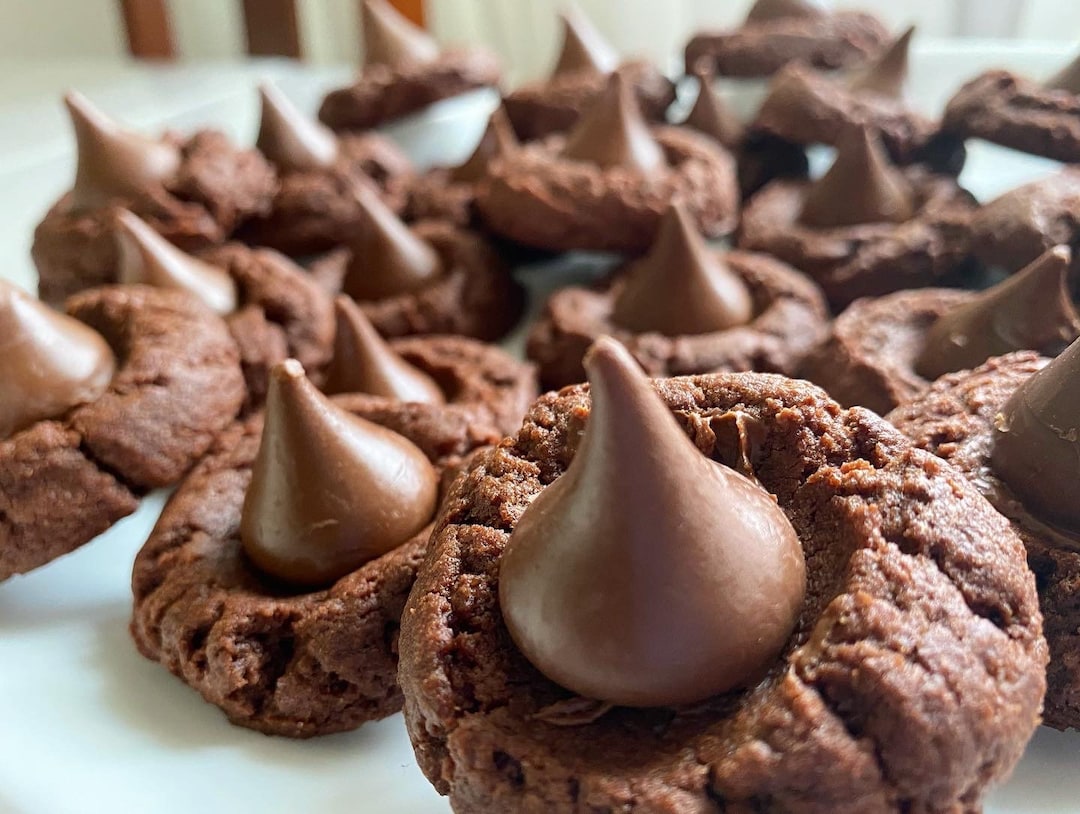 Chocolate Hershey Kiss Thumbprint Cookies Etsy