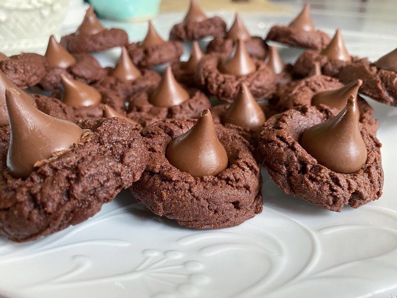 Chocolate Hershey Kiss Thumbprint Cookies Etsy