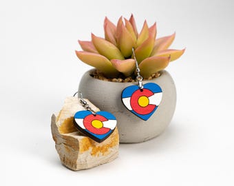 Colorado Flag Heart Earrings – Handmade State Pride Jewelry in Two Styles