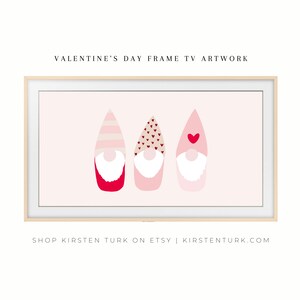 Samsung Frame TV Artwork Valentine&#39;s Day Pink Gnomes | Frame TV Digital Art | Digital Artwork Valentine&#39;s Day | February Frame TV Art