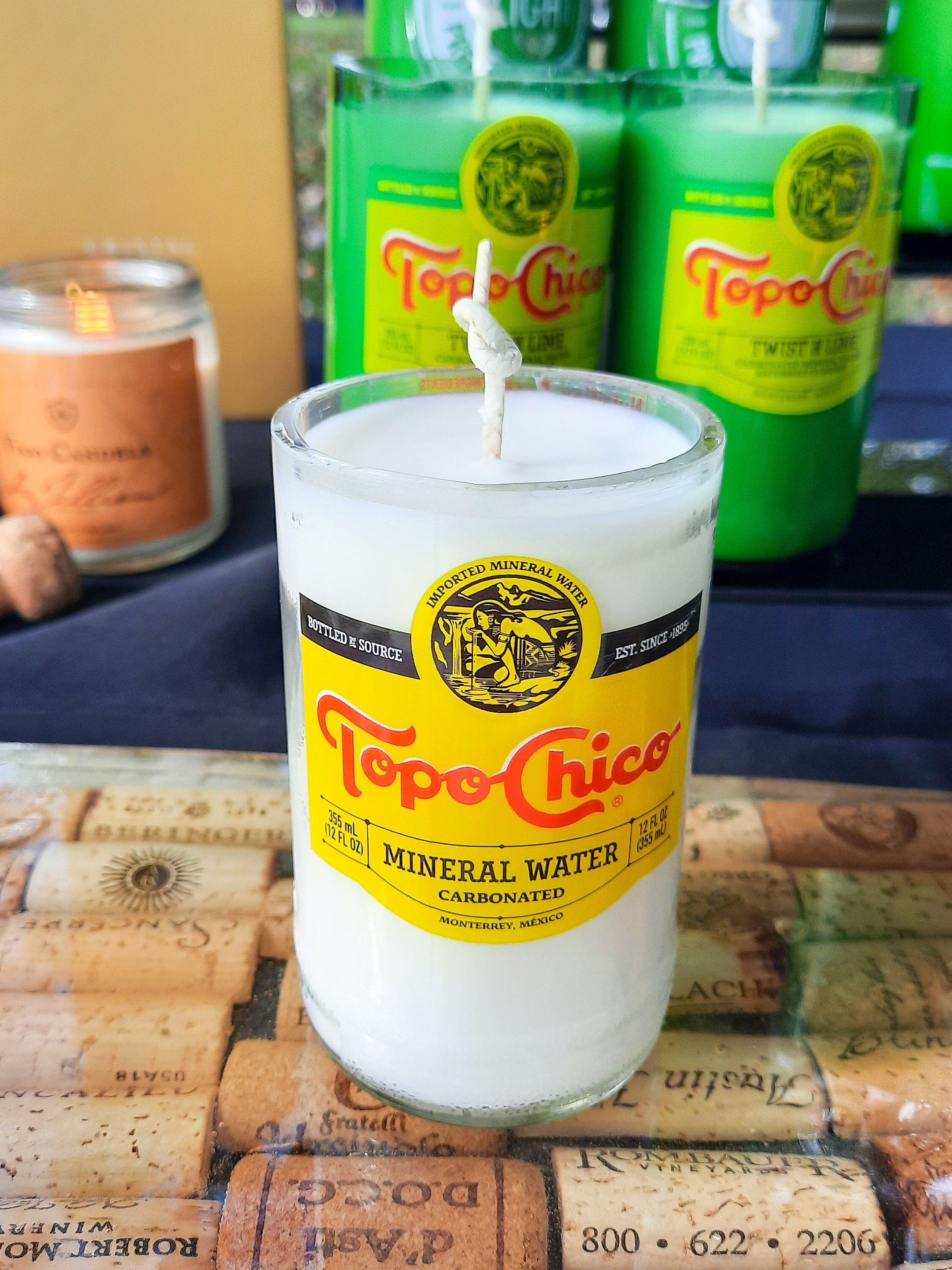 Topo Chico Label Candle Peach Scented Candle Mineral Etsy UK