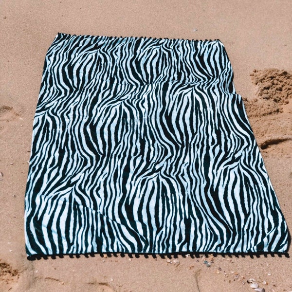 Zebra Beach Towel Etsy