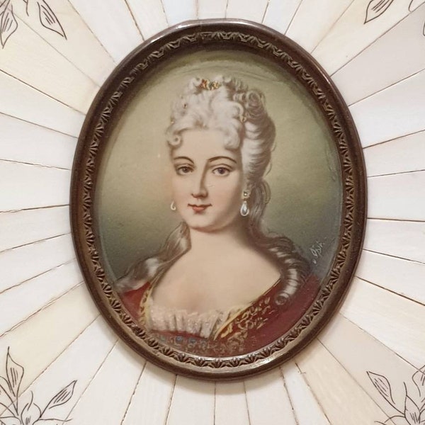 Precioso retrato en miniatura de la duquesa de Berry.